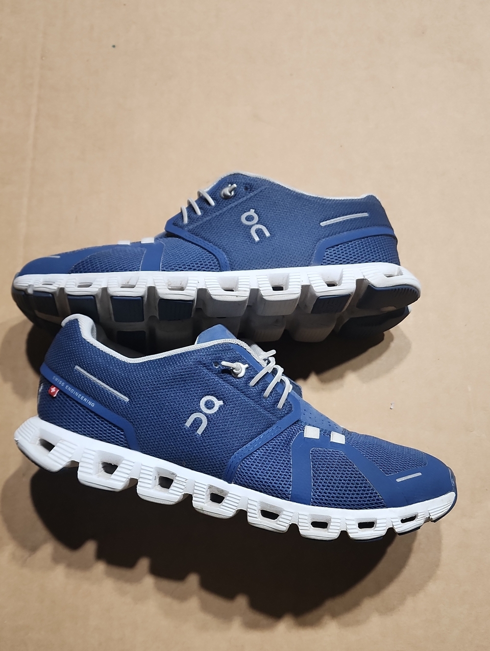 On Running Cloud Athletic Shoes - Blue and White